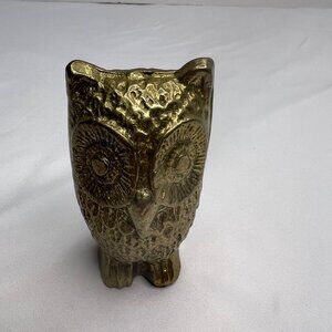 Vintage Brass Owl 4” Heavy (Still Has Vintage Walmart Sticker)